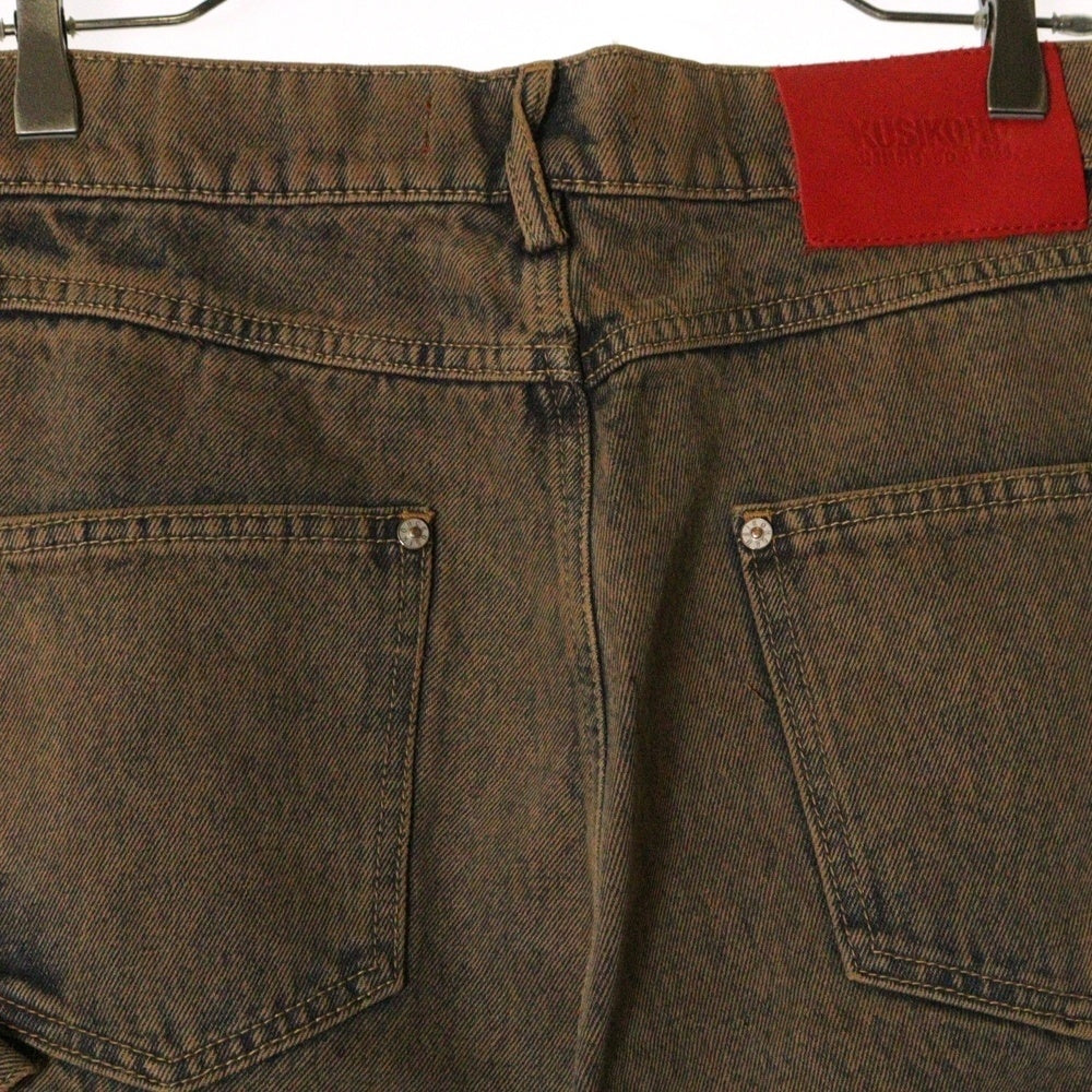 KUSIKOHC(クシコック) 24AW WORKWEAR MULTI RIVET DENIM ワークウェアマルチリベットデニムパンツ ブラウン KUF4MT12BP-TE427