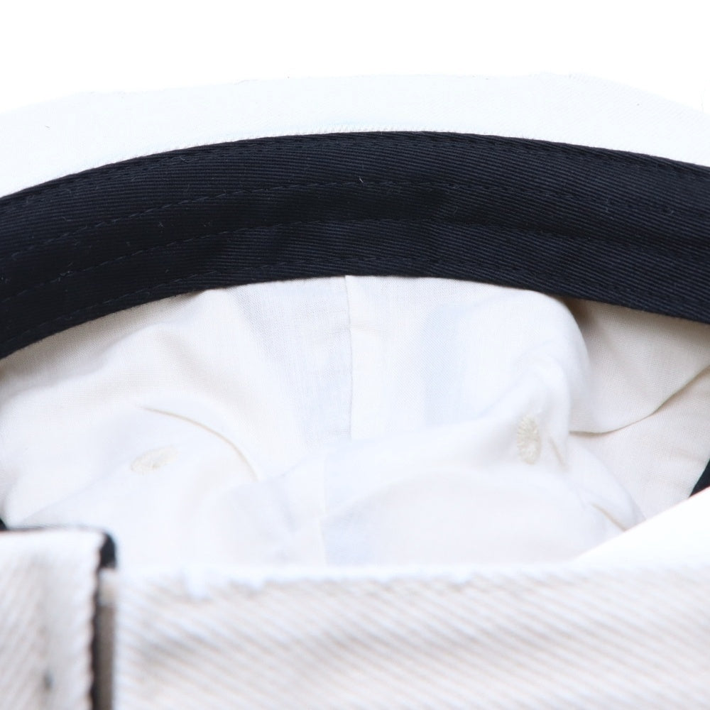 PROJECT G/R(プロジェクトジーアール) 25SS WIDE THROWBACK CAP ペイントダメージ加工キャップ 帽子 PG25SSMA05 ホワイト