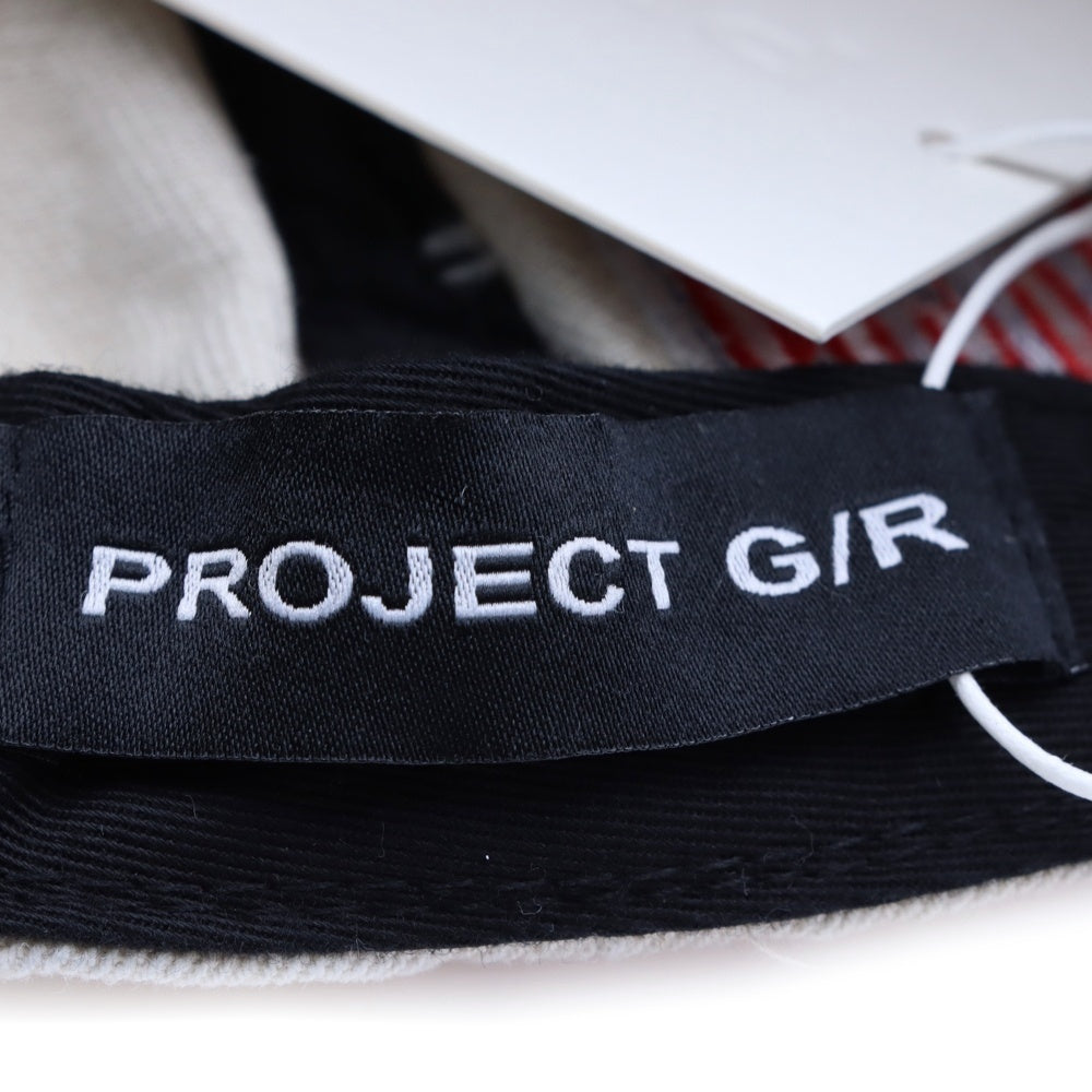 PROJECT G/R(プロジェクトジーアール) 25SS WIDE THROWBACK CAP ペイントダメージ加工キャップ 帽子 PG25SSMA05 ホワイト