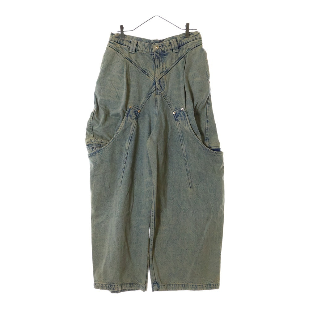 NAMESAKE(ナメサケ) 25SS BILLIE BIBS DEMIN PANTS ビリービブデニムワイドパンツ インディゴブルー N3-SS25-N3-PT-04-PI