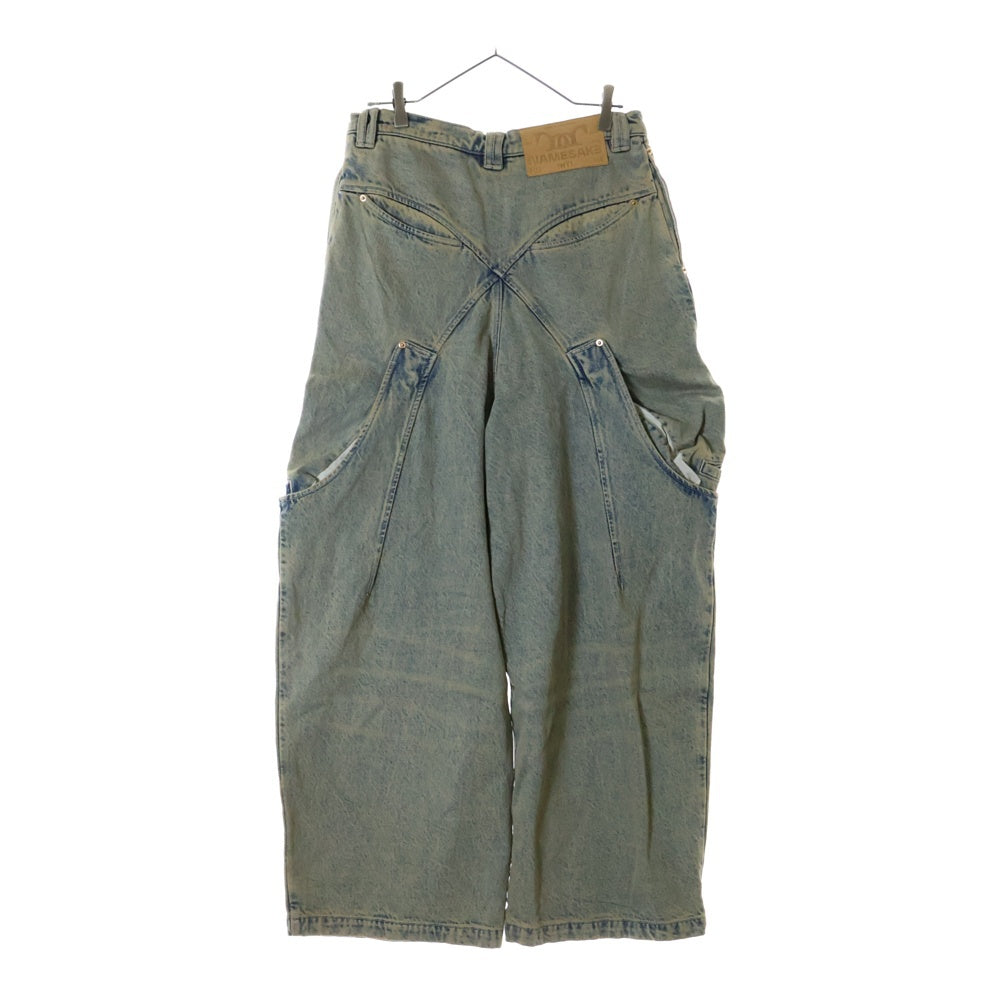 NAMESAKE(ナメサケ) 25SS BILLIE BIBS DEMIN PANTS ビリービブデニムワイドパンツ インディゴブルー N3-SS25-N3-PT-04-PI