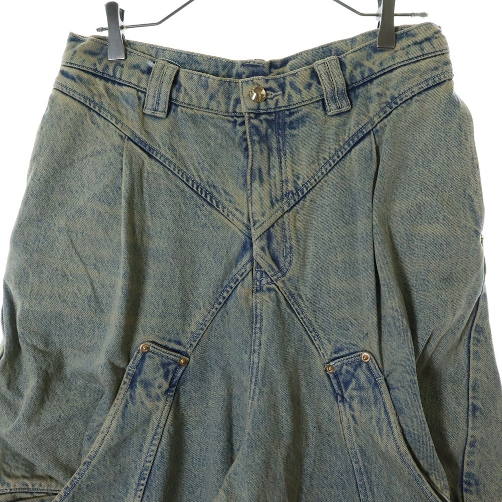 NAMESAKE(ナメサケ) 25SS BILLIE BIBS DEMIN PANTS ビリービブデニムワイドパンツ インディゴブルー N3-SS25-N3-PT-04-PI