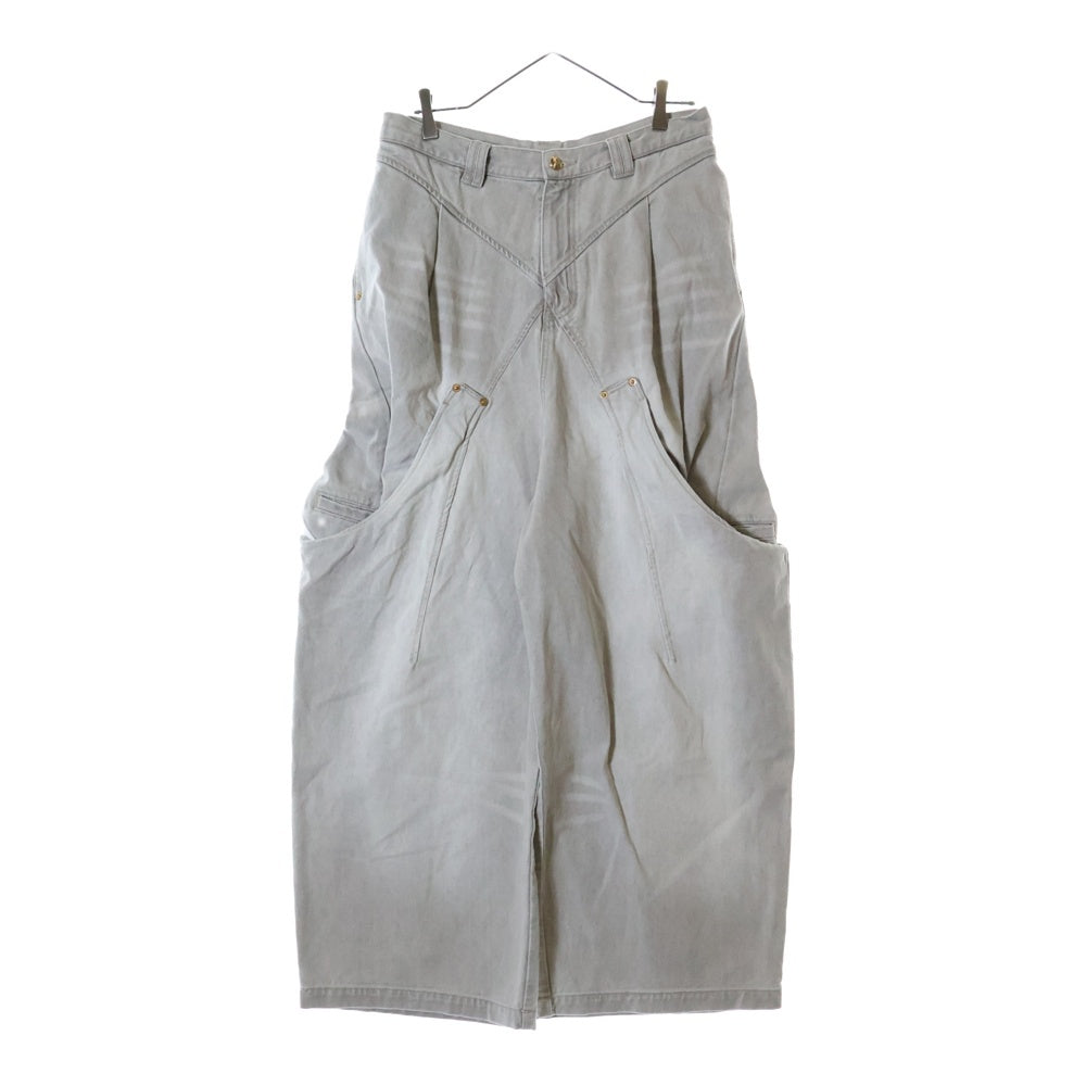 NAMESAKE(ナメサケ) 25SS BILLIE BIBS DENIM PANTS ビリービブデニムワイドパンツ グレー N3-SS25-N3-PT-04-RS