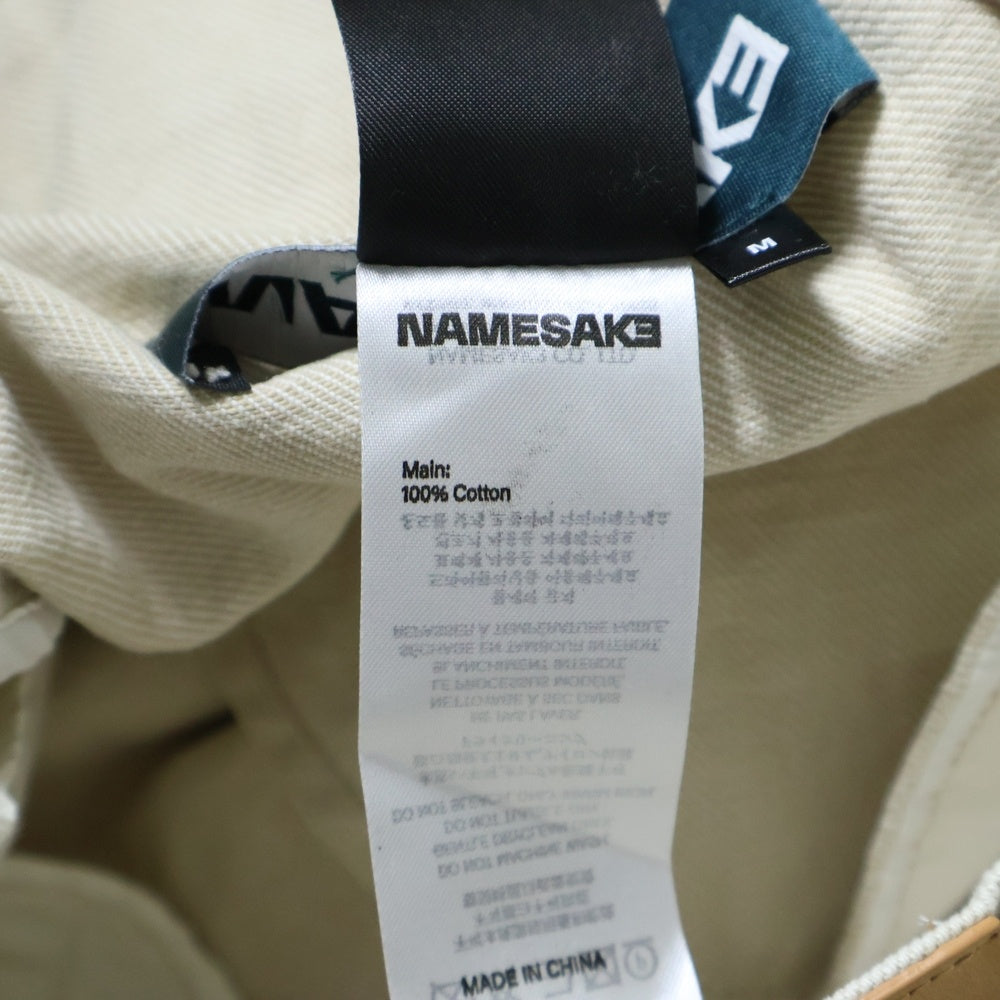 NAMESAKE(ナメサケ) 25SS BILLIE BIBS DEMIN PANTS ビリービブキャンバスワイドパンツ ホワイト N3-SS25-N3-PT-04-WC