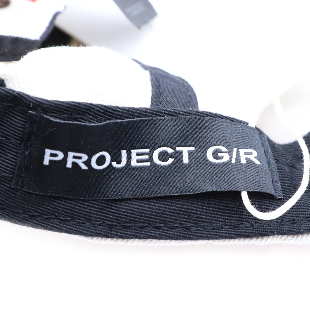 PROJECT G/R(プロジェクトジーアール) 25SS WIDE THROWBACK CAP ペイントダメージ加工キャップ 帽子 PG25SSMA05 ホワイト
