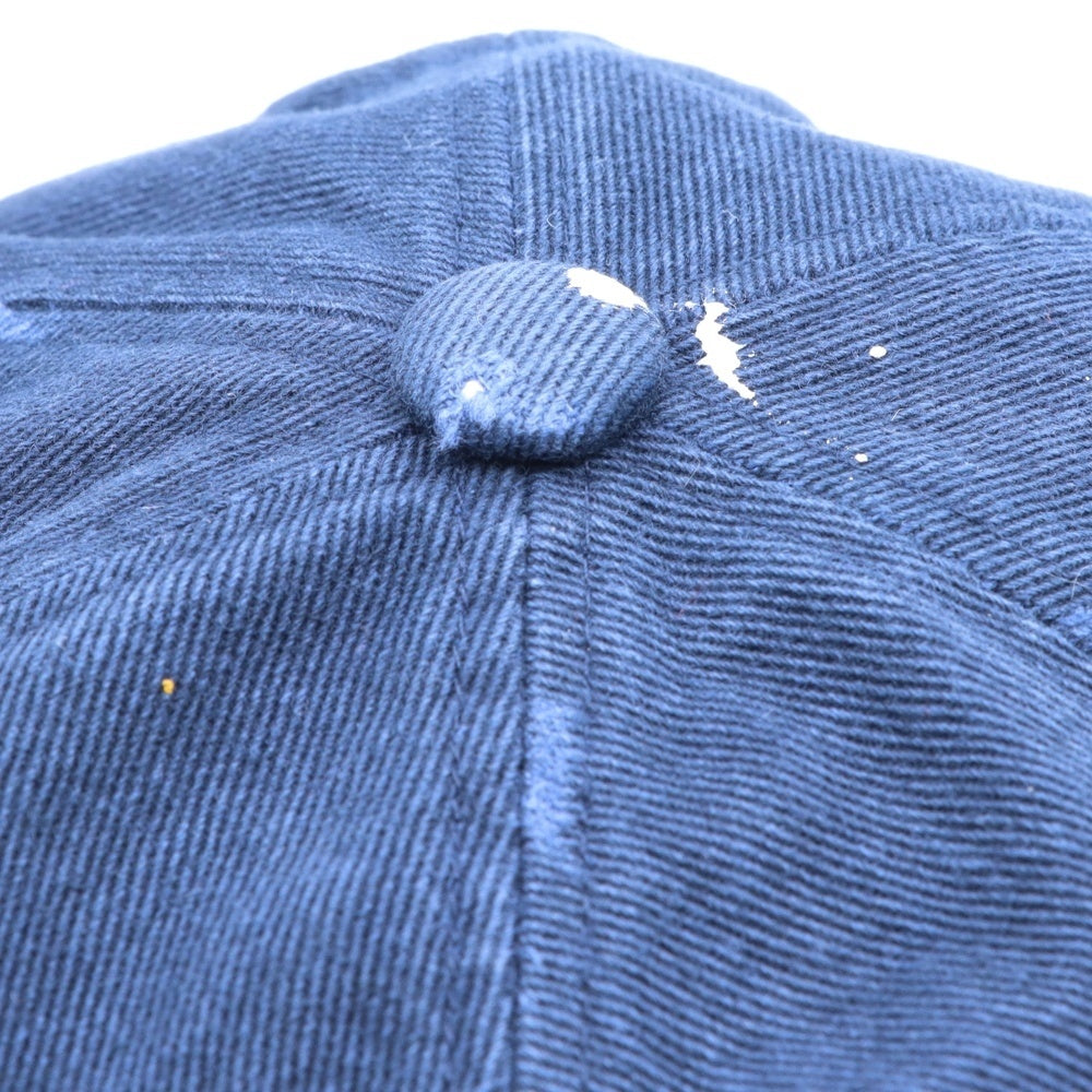PROJECT G/R(プロジェクトジーアール) 25SS WIDE THROWBACK CAP ペイントダメージ加工キャップ 帽子 PG25SSMA05 ネイビー