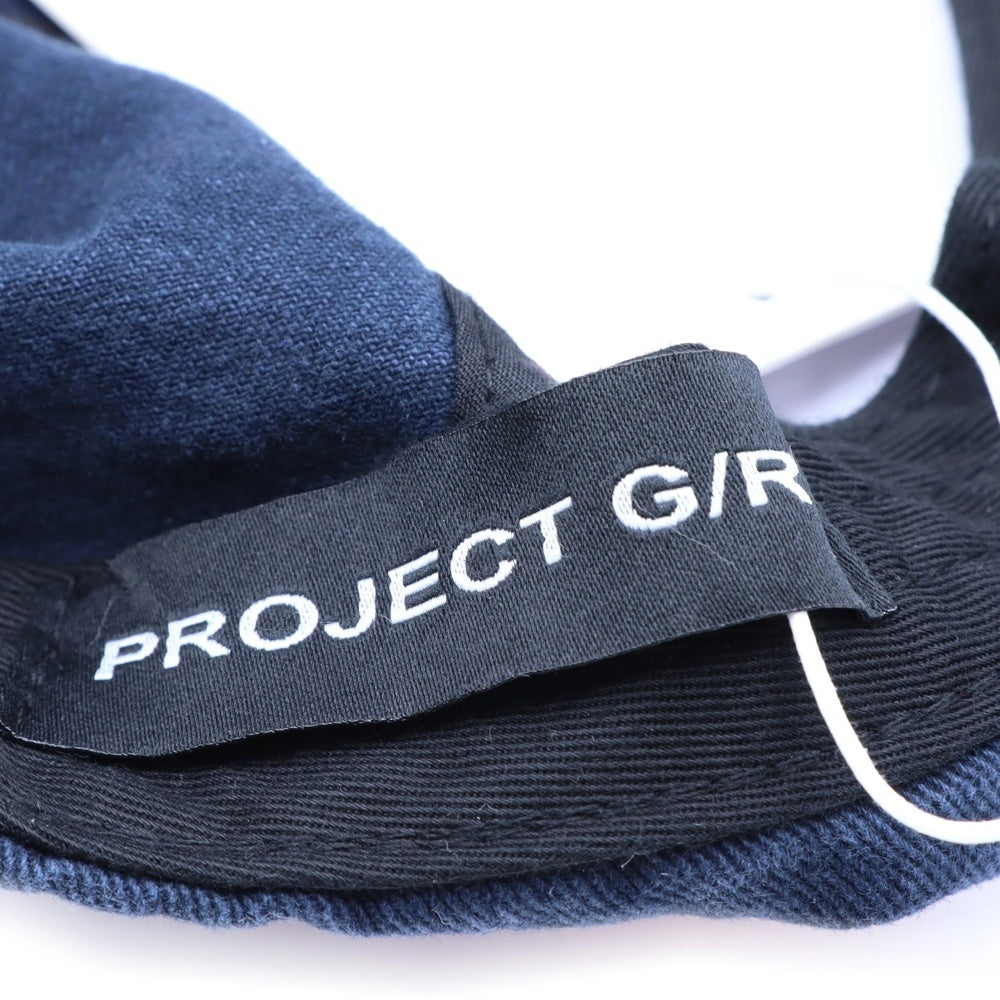 PROJECT G/R(プロジェクトジーアール) 25SS WIDE THROWBACK CAP ペイントダメージ加工キャップ 帽子 PG25SSMA05 ネイビー