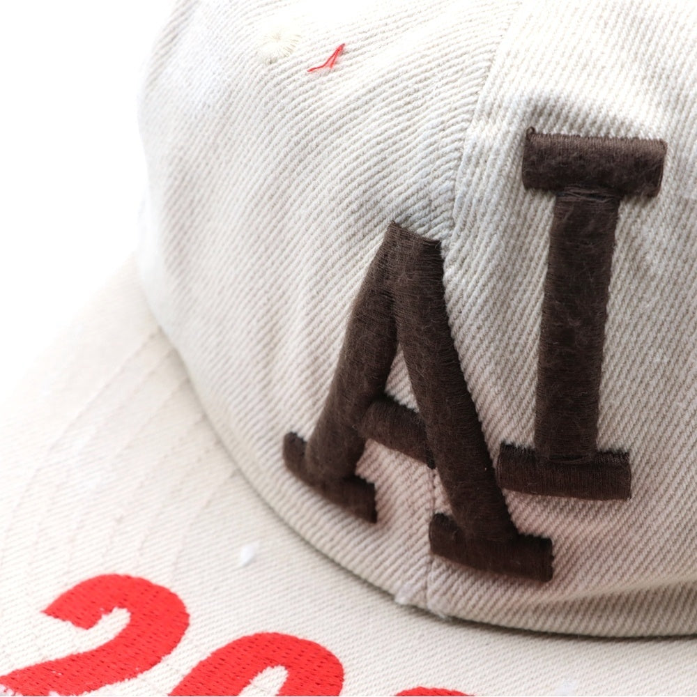 PROJECT G/R(プロジェクトジーアール) 25SS WIDE THROWBACK CAP ペイントダメージ加工キャップ 帽子 PG25SSMA05 ホワイト