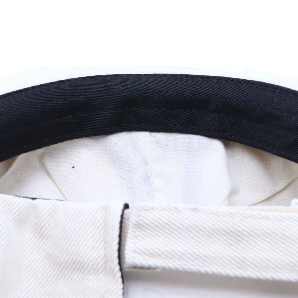 PROJECT G/R(プロジェクトジーアール) 25SS WIDE THROWBACK CAP ペイントダメージ加工キャップ 帽子 PG25SSMA05 ホワイト