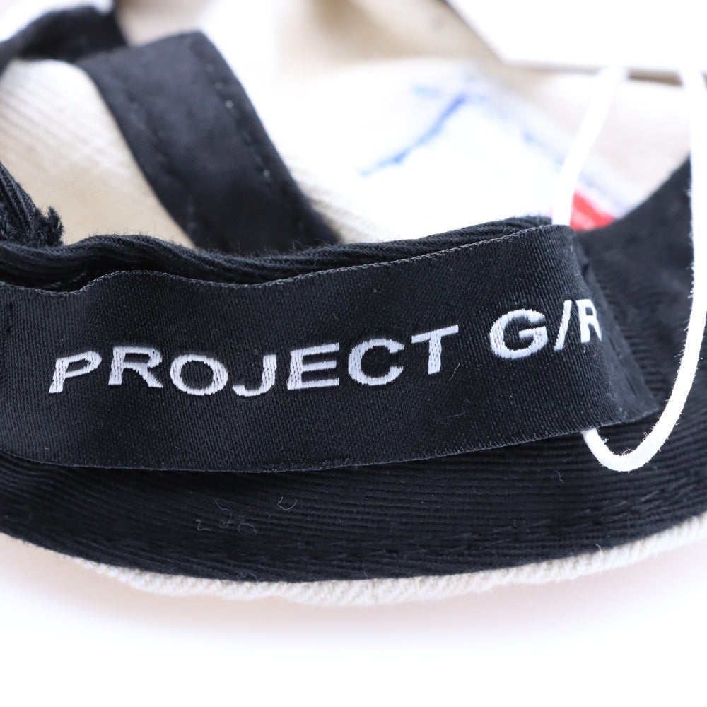 PROJECT G/R(プロジェクトジーアール) 25SS WIDE THROWBACK CAP ペイントダメージ加工キャップ 帽子 PG25SSMA05 ホワイト