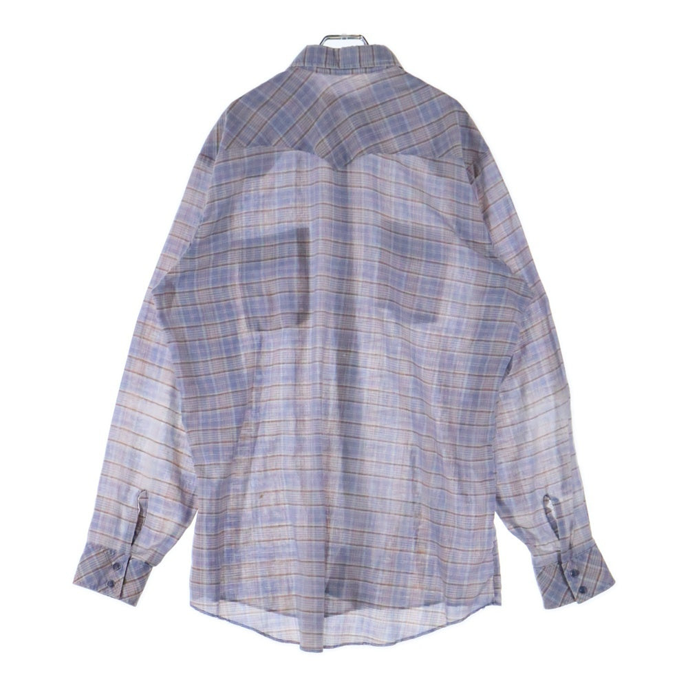 Wrangler(ラングラー) 70s VINTAGE ヴィンテージチェック柄長袖シャツ ブルー調