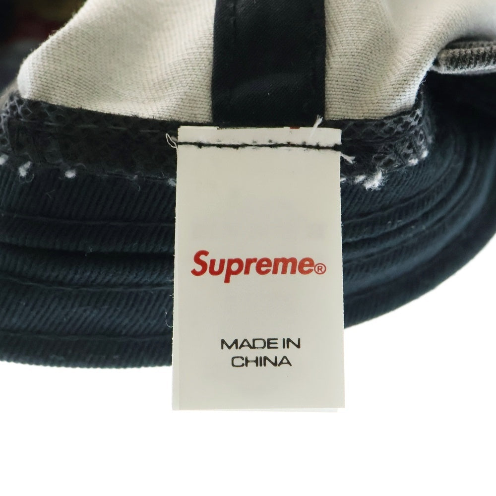 SUPREME(シュプリーム) 25SS Pigment Dye 6-Panel ピグメントダイ マルチカラーロゴ キャップ 帽子 ブラック