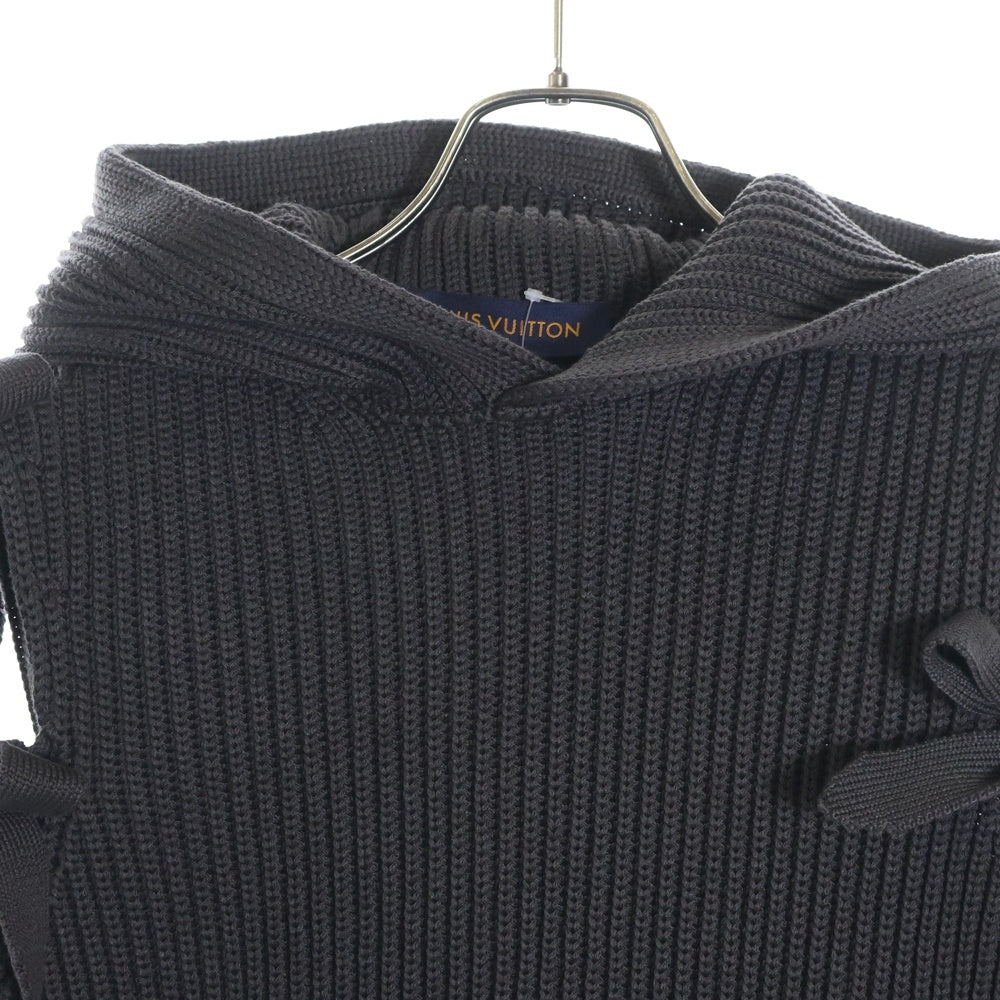LOUIS VUITTON(ルイヴィトン) 20SS カッティングデザインニットベストパーカー RM201 TYO HIN98W チャコールグレー