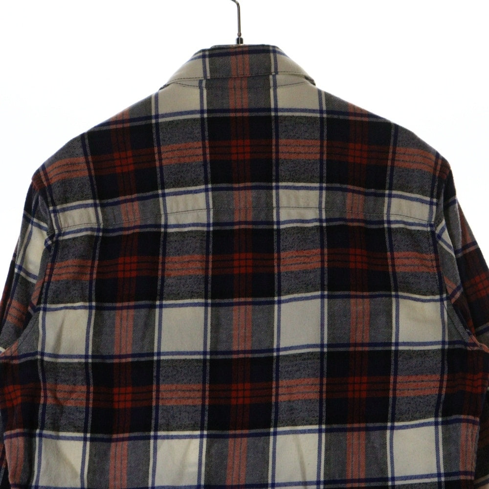 CHROME HEARTS(クロムハーツ) LOOSEENDS LS ルーズエンド アームクロスパッチ クロスボールボタンチェック長袖シャツ レッド/ネイビー