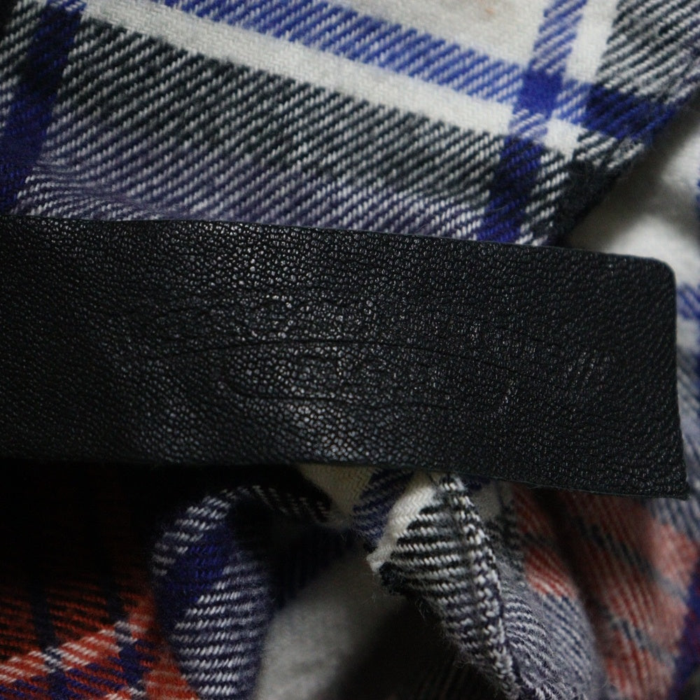 CHROME HEARTS(クロムハーツ) LOOSEENDS LS ルーズエンド アームクロスパッチ クロスボールボタンチェック長袖シャツ レッド/ネイビー