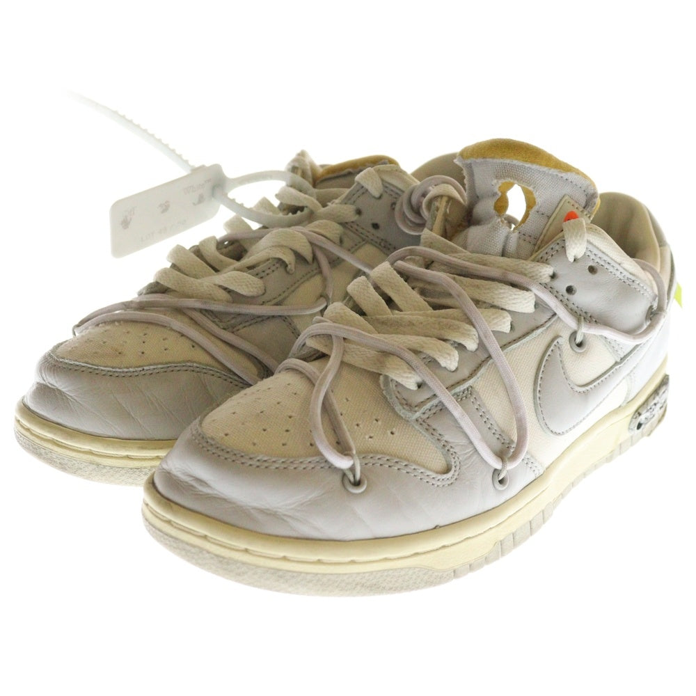 NIKE(ナイキ) ×OFF-WHITE DUNK LOW 1 OF 50 DM1602-123 オフホワイトダンクロー ローカットスニーカー US8/26.0cm ホワイト/グレー