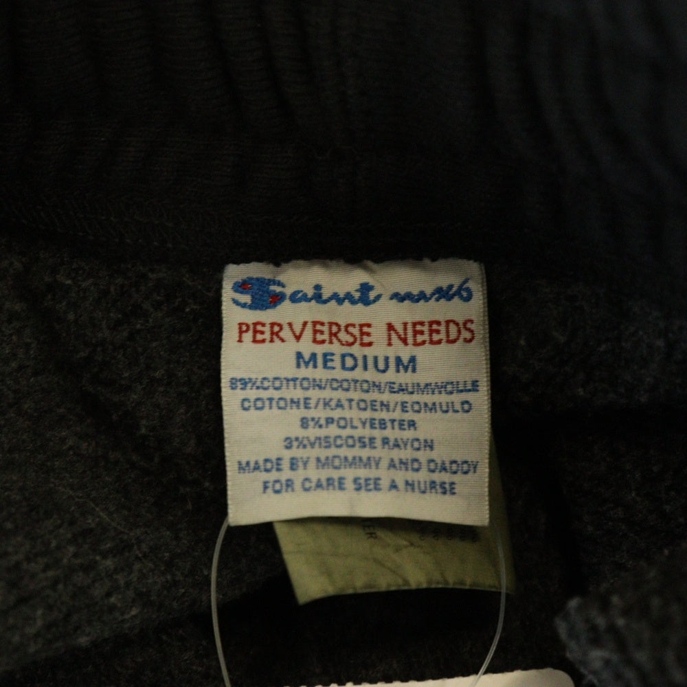 SAINT MICHAEL(セントマイケル) 23AW SWT PNT ARCH SM-A23-0000-036 アーチ ロゴ デザイン ロング スウェット パンツ ブラック