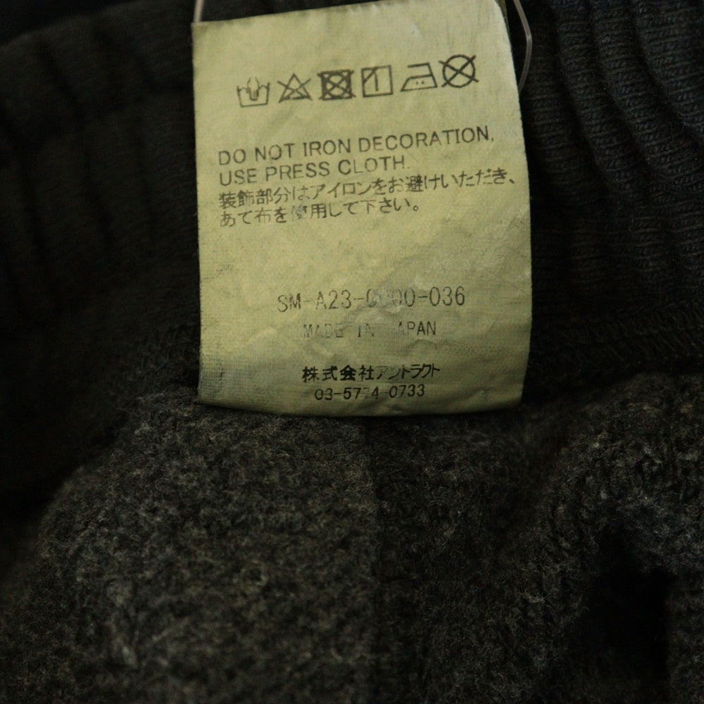 SAINT MICHAEL(セントマイケル) 23AW SWT PNT ARCH SM-A23-0000-036 アーチ ロゴ デザイン ロング スウェット パンツ ブラック