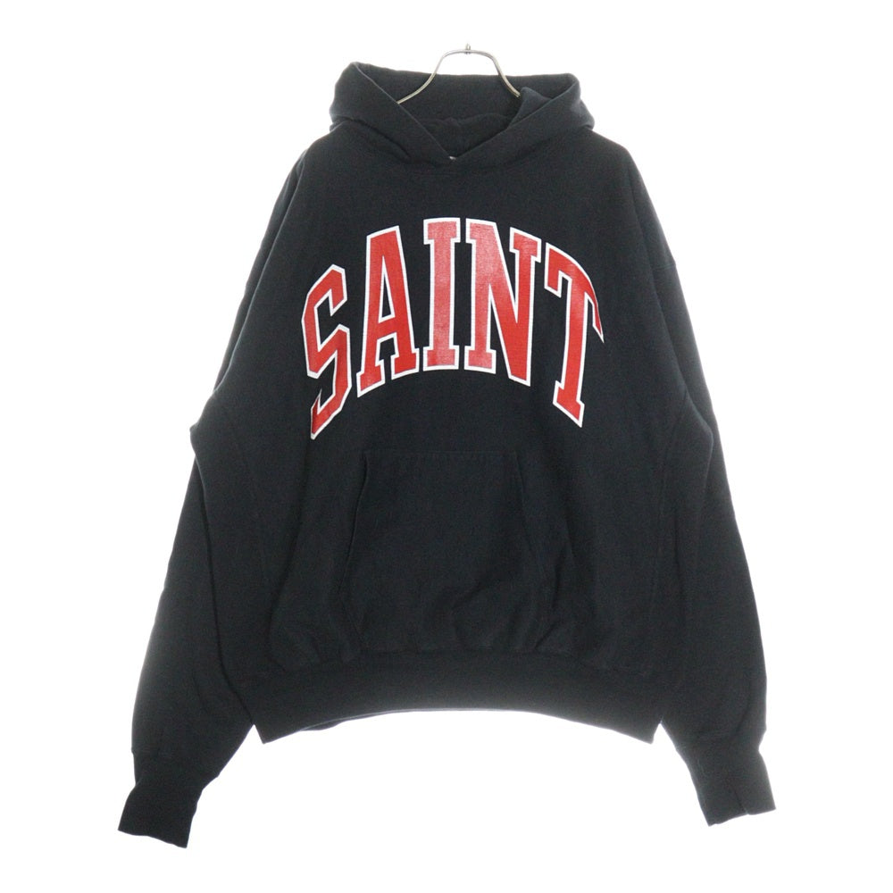 SAINT MICHAEL(セントマイケル) 23AW HOODIE ARCH SAINT SM-A23-0000-030 アーチロゴ プルオーバーフーディ スウェット ブラック
