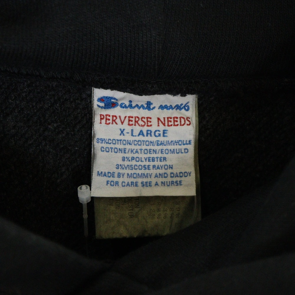 SAINT MICHAEL(セントマイケル) 23AW HOODIE ARCH SAINT SM-A23-0000-030 アーチロゴ プルオーバーフーディ スウェット ブラック