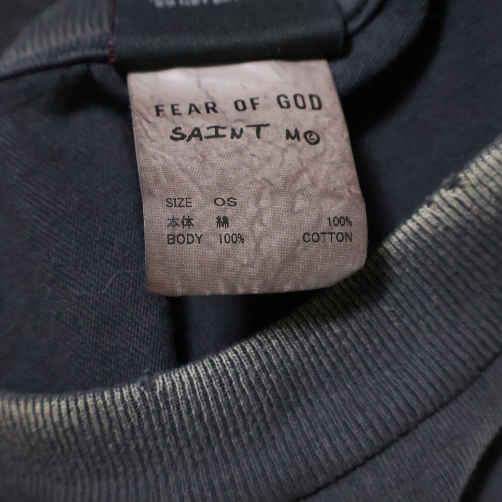 SAINT MICHAEL(セントマイケル) 25SS × FEAR OF GOD フィアオブゴッド セントオブゴッド 両面プリント クルーネック 長袖Tシャツ カットソー SM-HR8-0000-C02