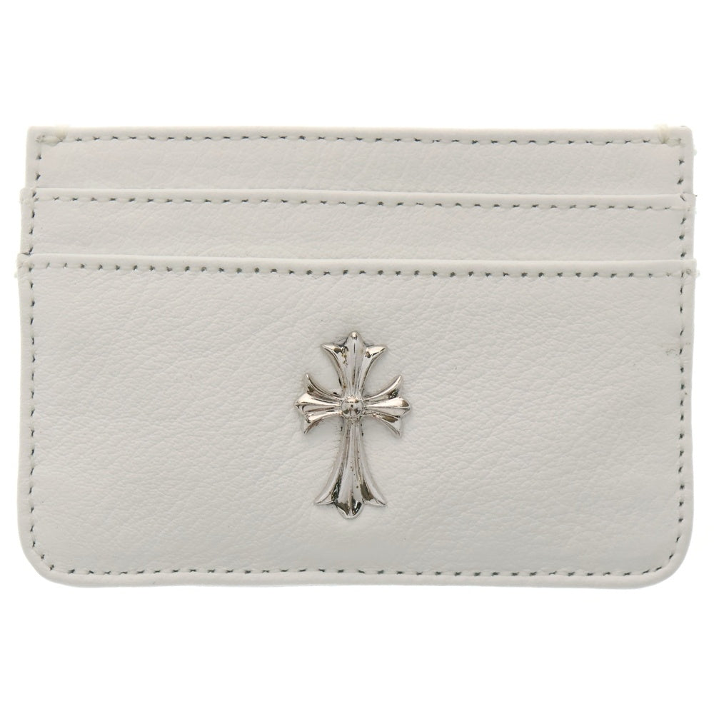 CHROME HEARTS(クロムハーツ) DOUBLE SIDE ダブルサイド CHクロス装飾 レザーカードケース ホワイト