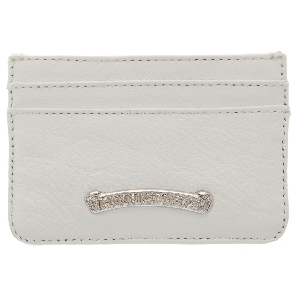 CHROME HEARTS(クロムハーツ) DOUBLE SIDE ダブルサイド CHクロス装飾 レザーカードケース ホワイト