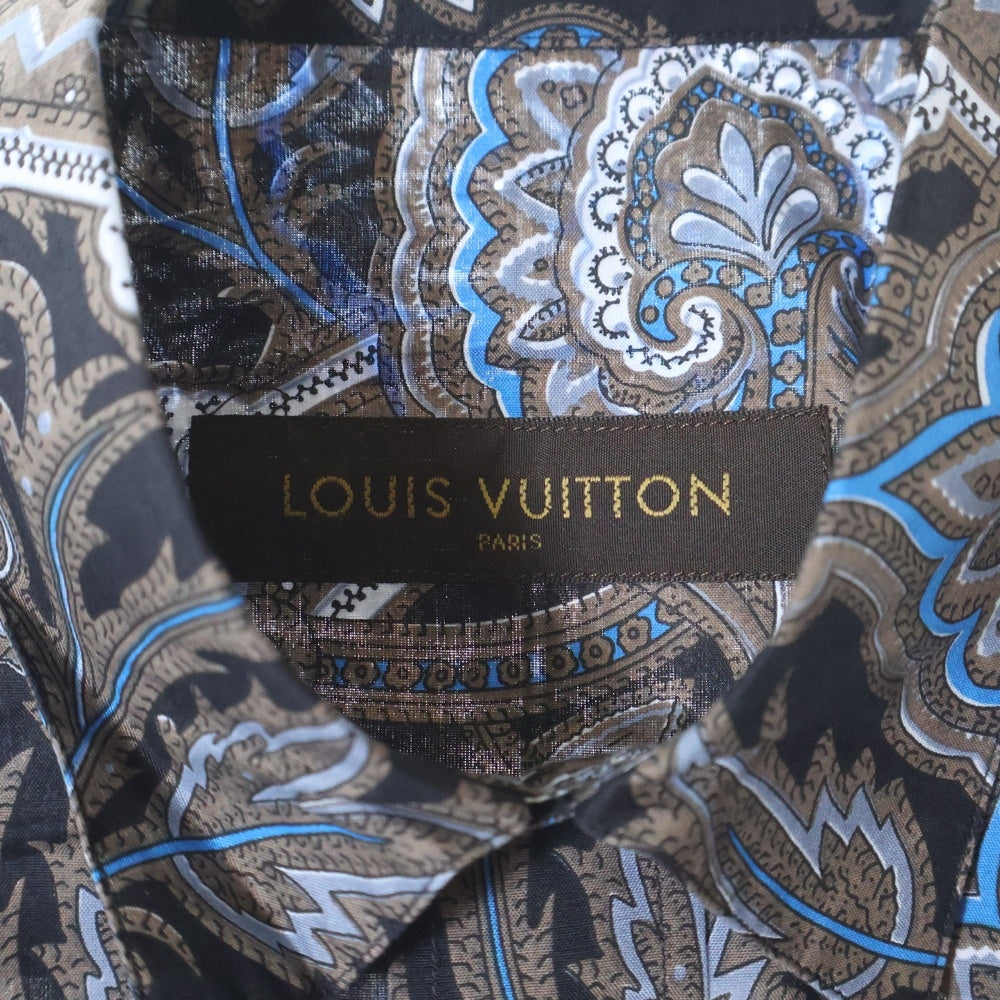 LOUIS VUITTON(ルイヴィトン) 13AW RM132M H4SH10BUV 長袖柄シャツ コットン ブラック/ブラウン