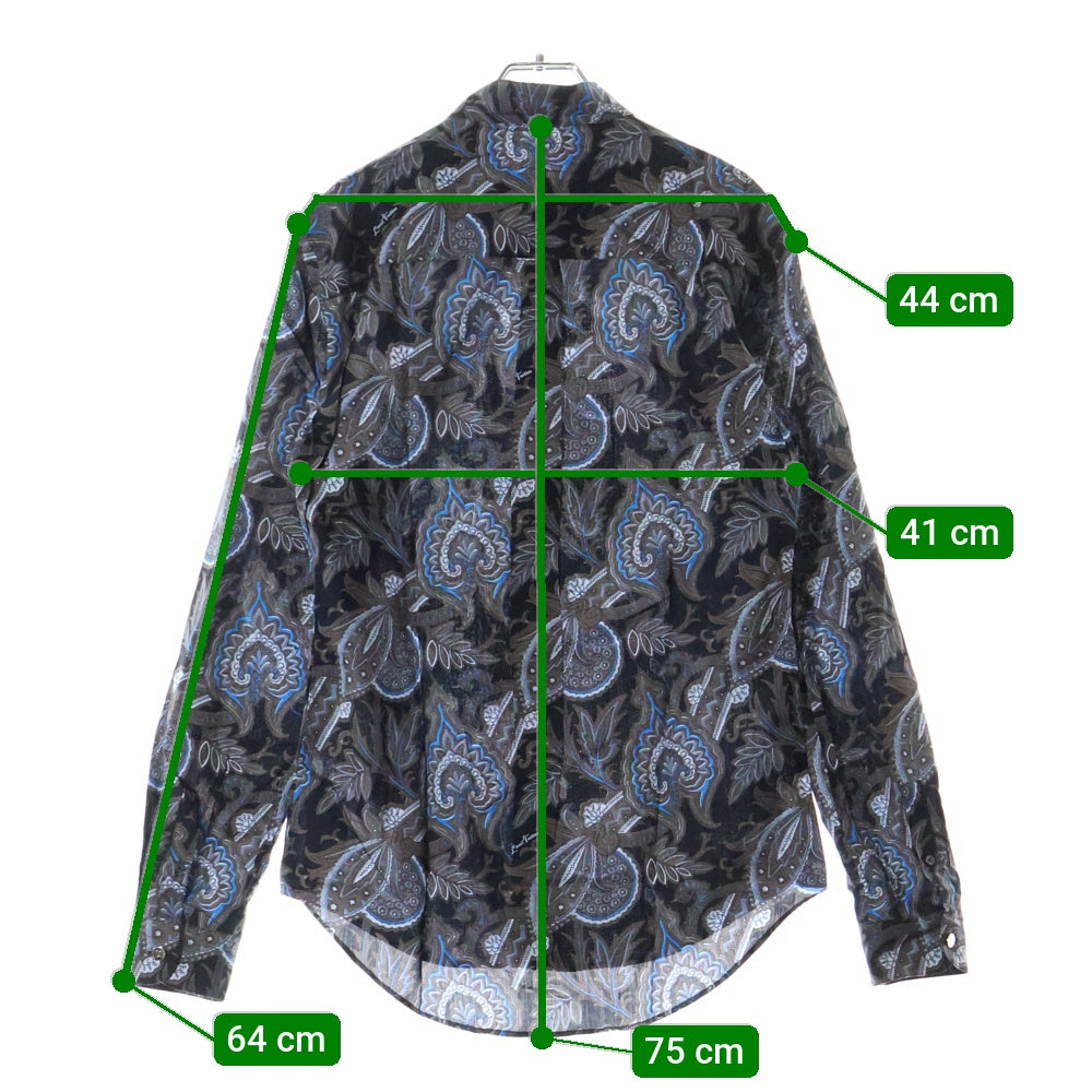 LOUIS VUITTON(ルイヴィトン) 13AW RM132M H4SH10BUV 長袖柄シャツ コットン ブラック/ブラウン