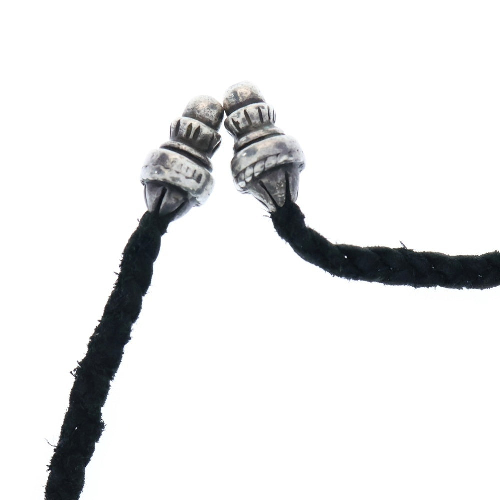 CHROME HEARTS(クロムハーツ) CH CRS LG BC ラージCHクロスペンダント Wボロチップ レザーブレイドネックレス シルバー BCA214