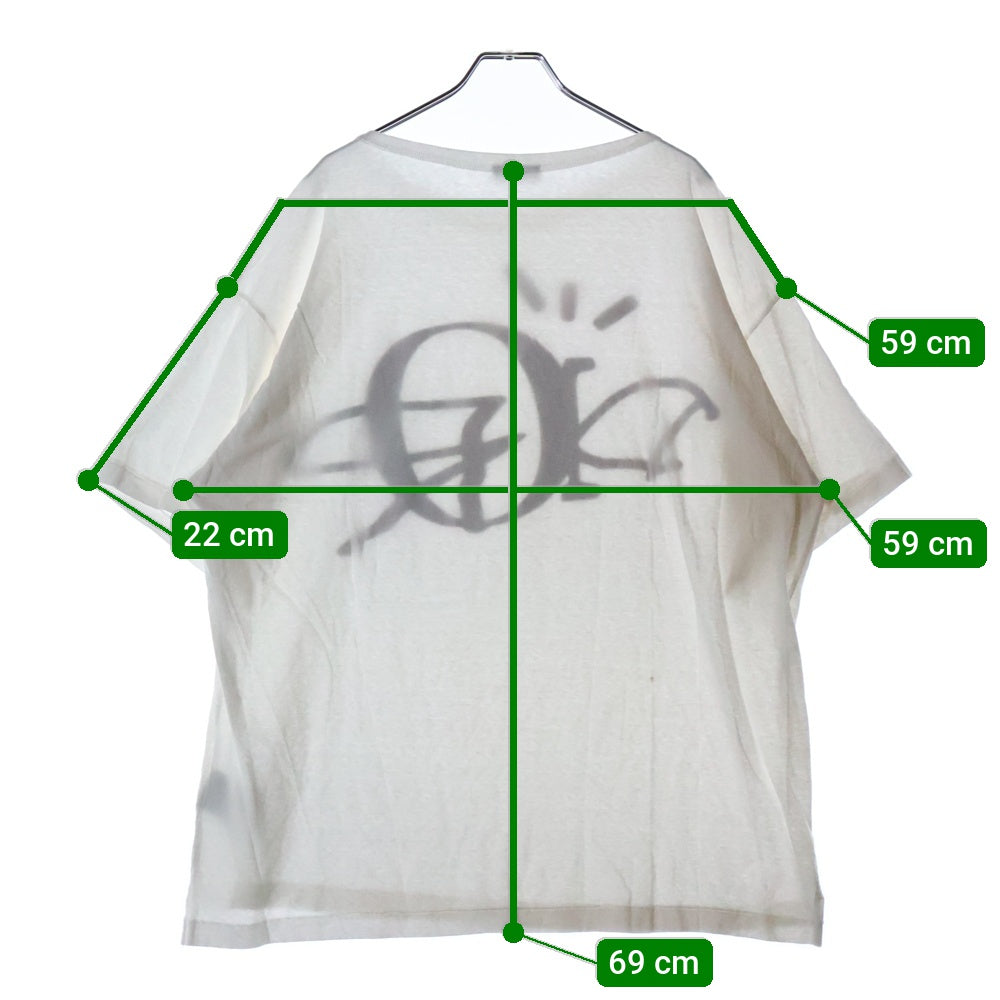 DIOR(ディオール) 22AW ×Travis Scott Cactus Jack283J632A0752 カクタスジャック トラヴィススコット フロントプリント 半袖Tシャツ カットソー ホワイト