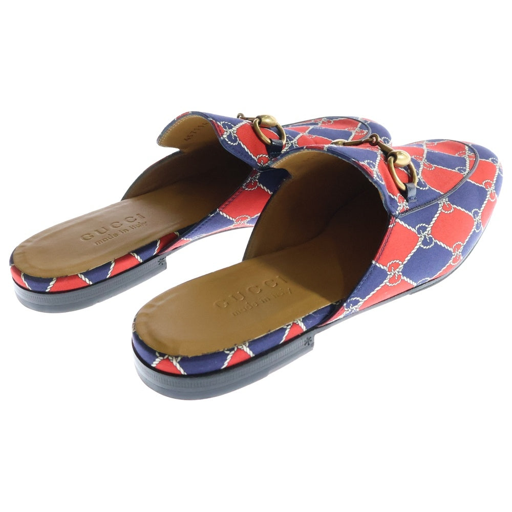 GUCCI(グッチ) プリンスタウン ミュールサンダル ネイビー/レッド