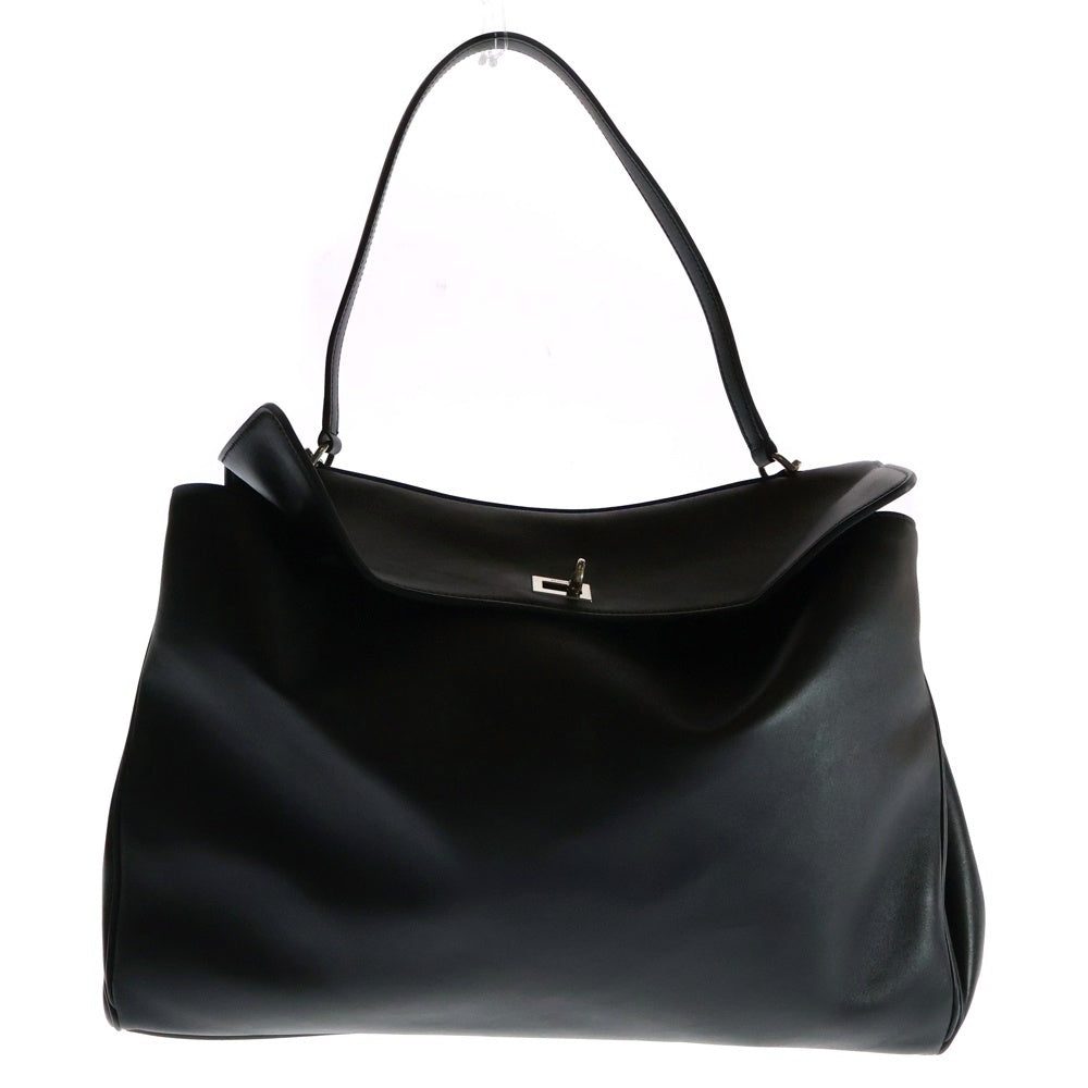 BALENCIAGA(バレンシアガ) Women's RODEO 813465994 ロデオ スムースカーフスキン シルバー金具 ハンドバッグ ブラック レディース