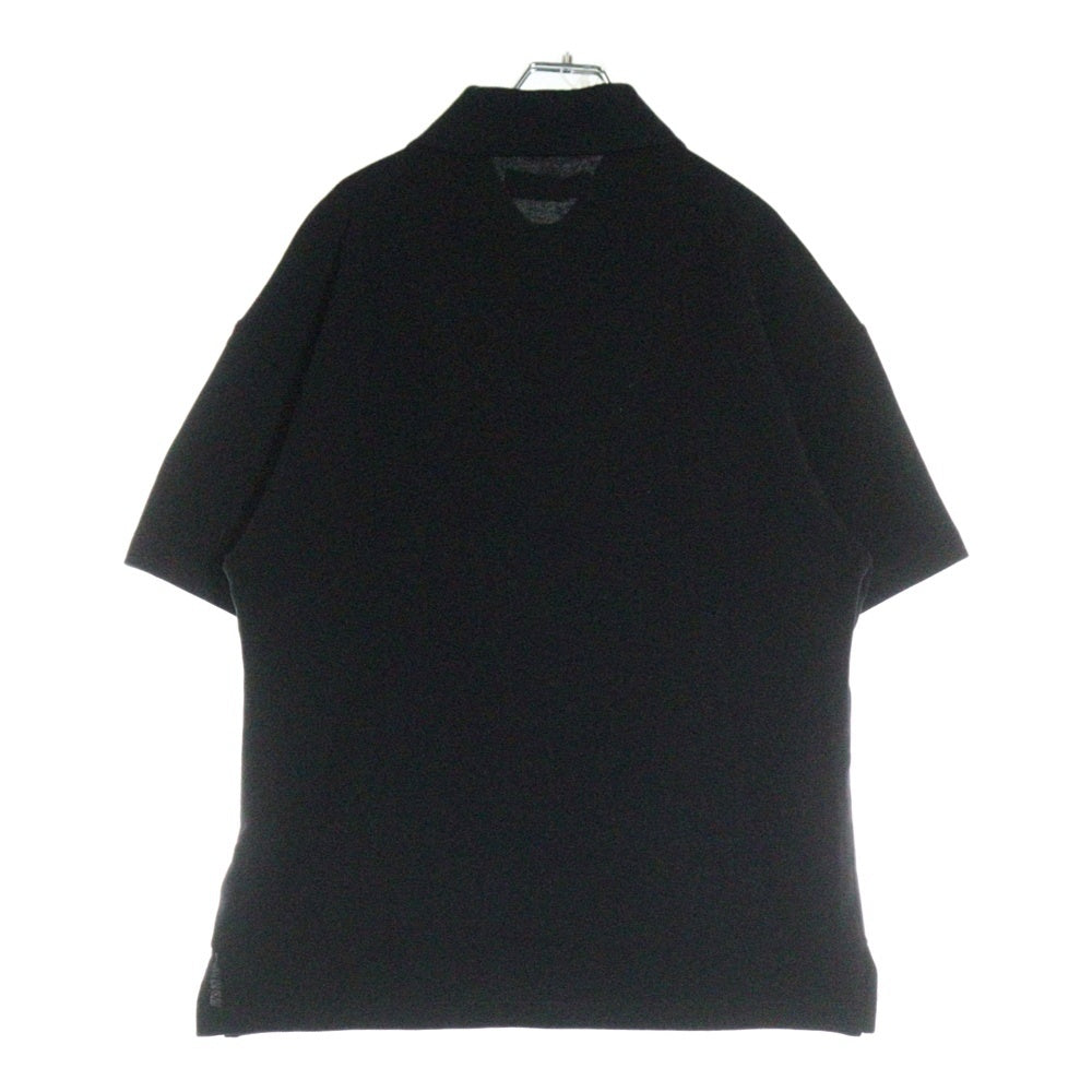 AMIRI(アミリ) 25SS DISTRESSED POLO AMJYPO1012 フロントロゴデザイン 半袖ポロシャツ ブラック
