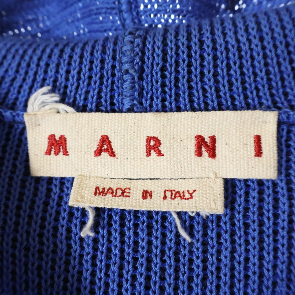 MARNI(マルニ) ブランドロゴ刺繍デザイン フード付きニット GCMG0325Q0 UFCB14 ブルー