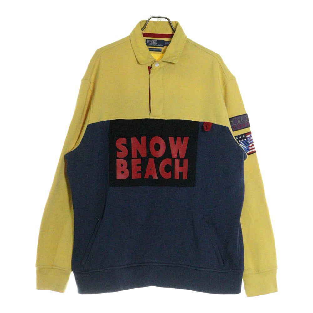 POLO RALPH LAUREN(ポロラルフローレン) SNOW BEACH スノービーチ 長袖ラガーシャツ イエロー/ネイビー