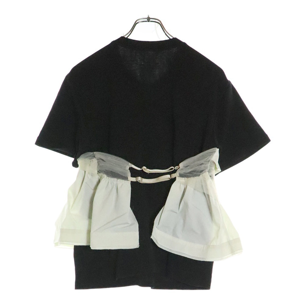 MAISON SPECIAL(メゾンスペシャル ) Docking Twisted T-shirt 21251415219 ドッキングTシャツ ブラック/ホワイト レディース