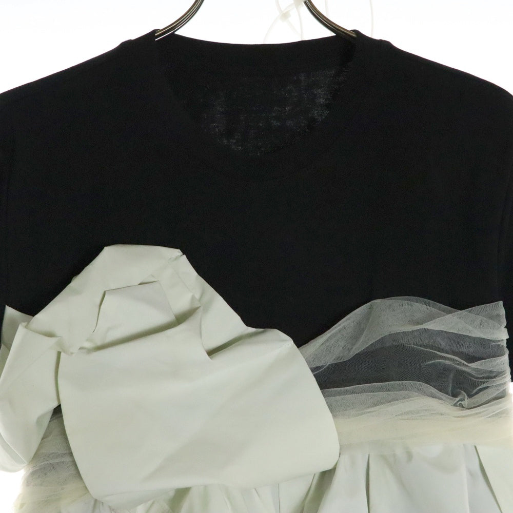 MAISON SPECIAL(メゾンスペシャル ) Docking Twisted T-shirt 21251415219 ドッキングTシャツ ブラック/ホワイト レディース