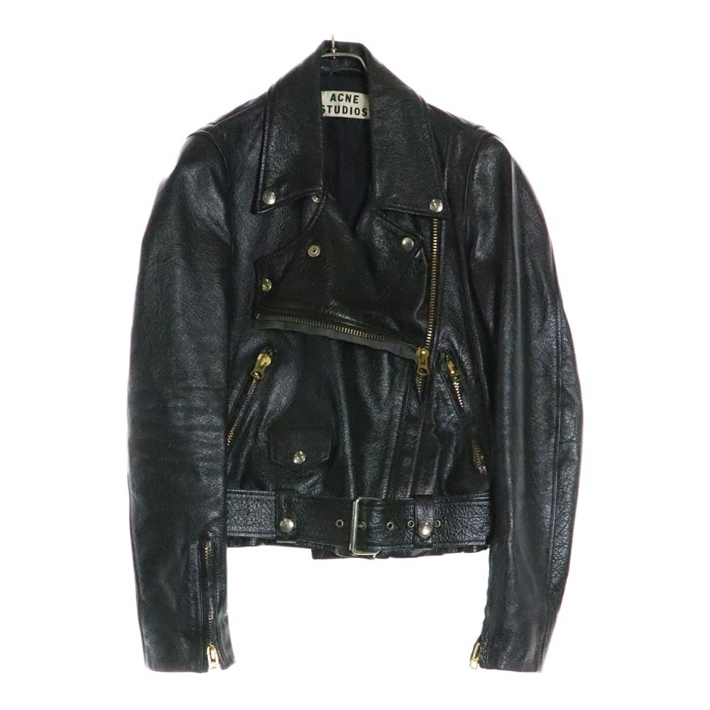 Acne Studios(アクネ ストゥディオズ) MERCI メルシー レザーライダースジャケット ブラック レディース