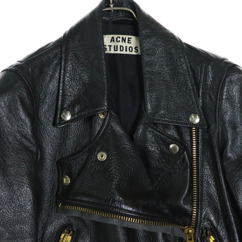 Acne Studios(アクネ ストゥディオズ) MERCI メルシー レザーライダースジャケット ブラック レディース