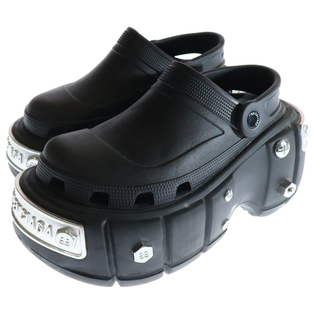 BALENCIAGA(バレンシアガ) ×crocs クロックス HARDCROCS 687398 ハードクロックス プラットフォームスタッズクロックス ミュールサンダル ブラック