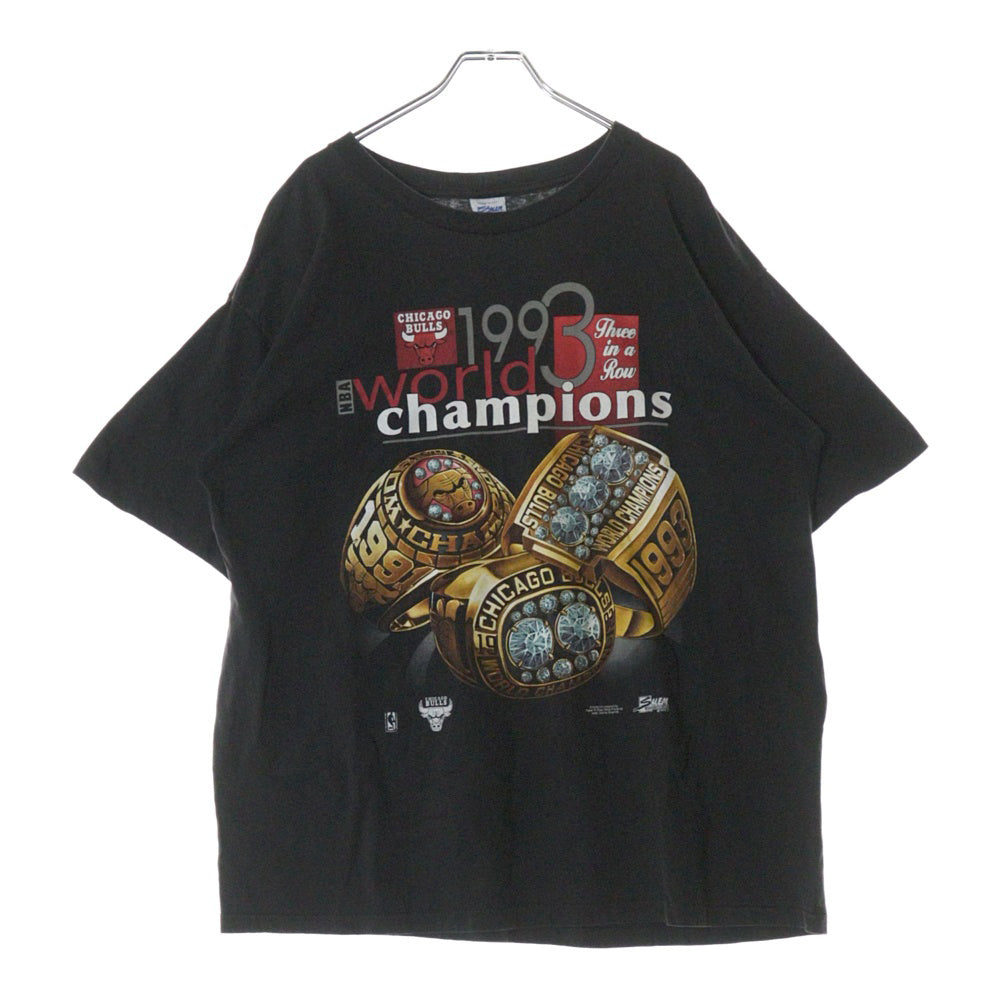 VINTAGE(ヴィンテージ) 90s VINTAGE NBA Chicago Bulls World Champions シカゴブルズ ワールドチャンピオン プリント半袖Tシャツ ブラック