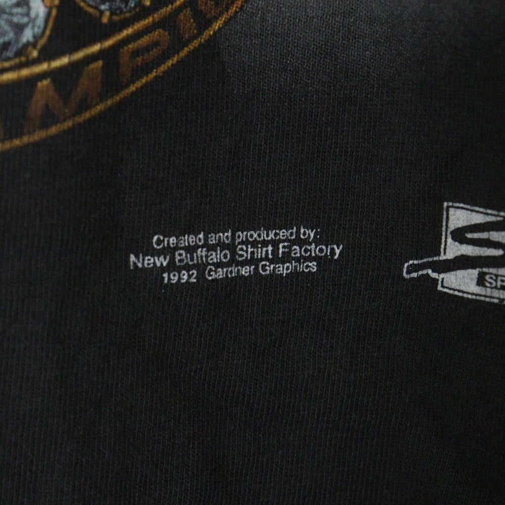 VINTAGE(ヴィンテージ) 90s VINTAGE NBA Chicago Bulls World Champions シカゴブルズ ワールドチャンピオン プリント半袖Tシャツ ブラック