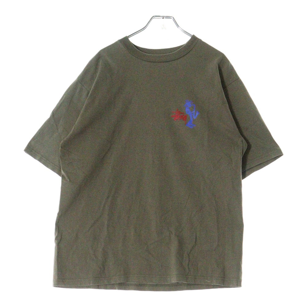 STUSSY(ステューシー) 90s オールドステューシー シャドーマン ジャズマン 半袖Tシャツ カットソー カーキ