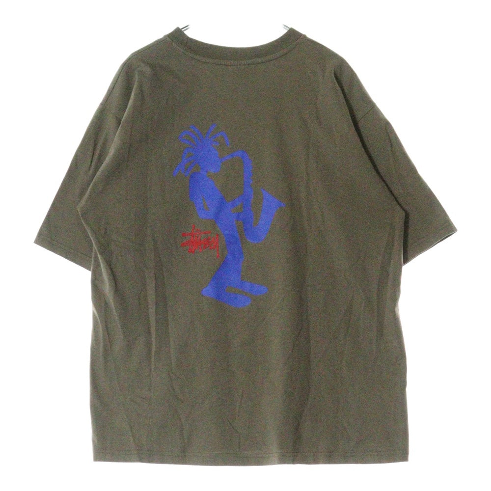 STUSSY(ステューシー) 90s オールドステューシー シャドーマン ジャズマン 半袖Tシャツ カットソー カーキ