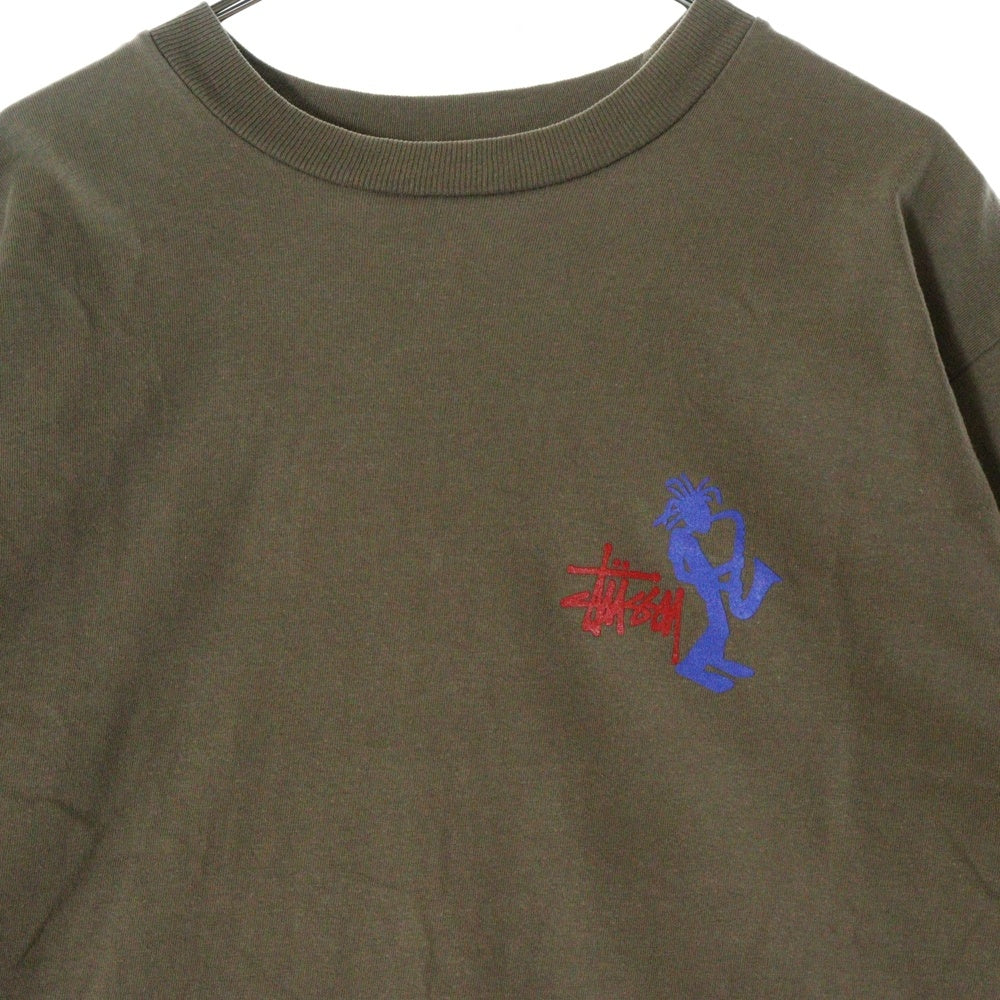 STUSSY(ステューシー) 90s オールドステューシー シャドーマン ジャズマン 半袖Tシャツ カットソー カーキ