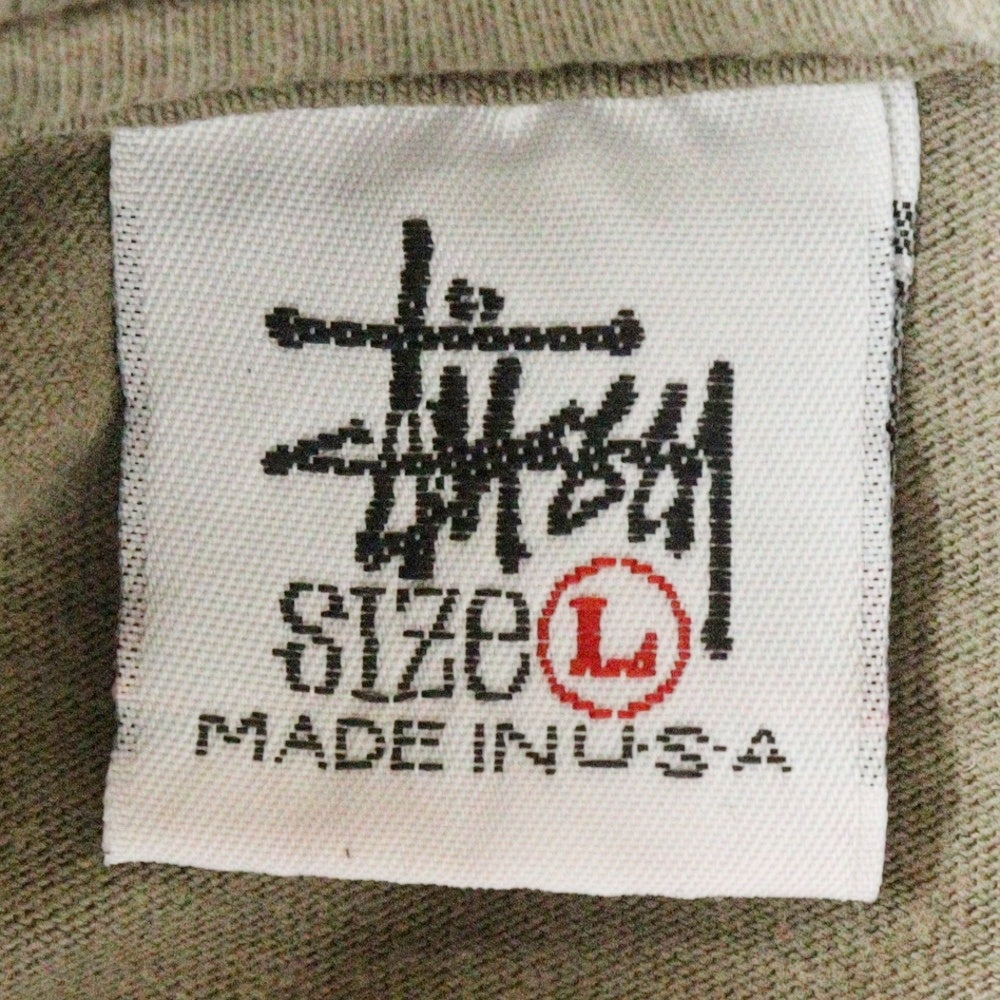 STUSSY(ステューシー) 90s オールドステューシー シャドーマン ジャズマン 半袖Tシャツ カットソー カーキ