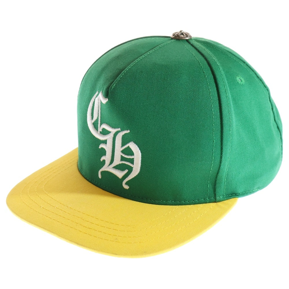 CHROME HEARTS(クロムハーツ) HAT 5 PNL CAP BSBL CHロゴベースボールキャップ 帽子 グリーン/イエロー