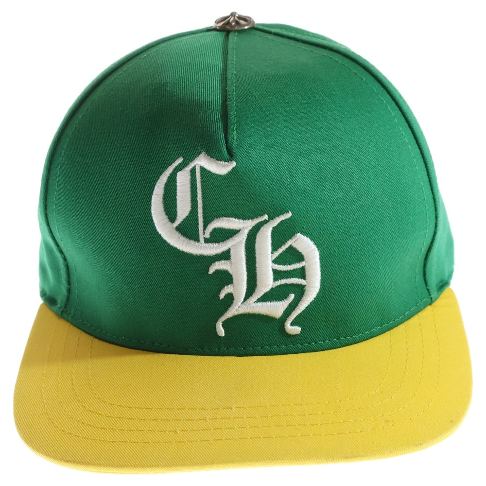 CHROME HEARTS(クロムハーツ) HAT 5 PNL CAP BSBL CHロゴベースボールキャップ 帽子 グリーン/イエロー