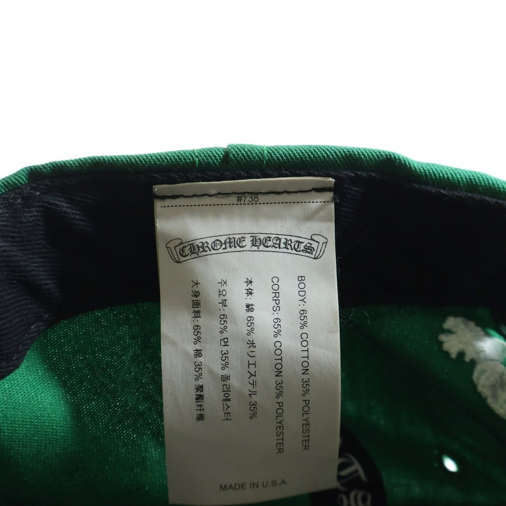 CHROME HEARTS(クロムハーツ) HAT 5 PNL CAP BSBL CHロゴベースボールキャップ 帽子 グリーン/イエロー